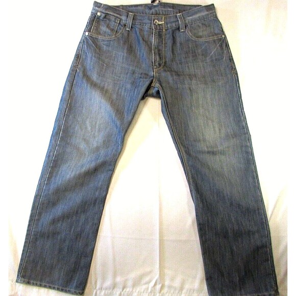Levis Original Jeans 514  Mens 36x30 Blue Slim Straight Cotton Poly Blend - Picture 1 of 13